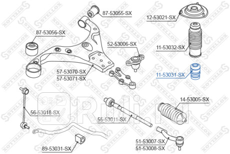 Отбойник амортизатора hyundai tucson, kia sportage ii 04- STELLOX 11-53031-SX  для Разные, STELLOX, 11-53031-SX