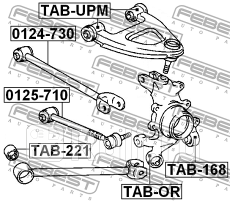 Сайлентблок задн прод тяги toyota mark 2 92-00 tab-221 FEBEST TAB-221  для прочие 2, FEBEST, TAB-221