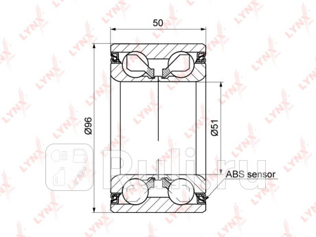 Подшипник ступицы передний/задний с abs (50x51x96) подходит для audi q7(4l/4m) 3.0d-6.0d 06, vw toua LYNXAUTO WB-1207  для прочие 2, LYNXAUTO, WB-1207