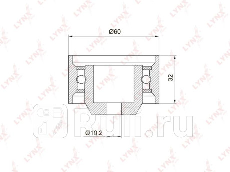 Ролик обводной ремня грм hyundai h-1/starex 2.4 01-04 / lantra i 1.6-1.8 90-95 / santa fe(sm) 2.0-2.4 01-06 / sonata ii-iv 2.0-2.4 91-04 / trajet 2.0 00-08, kia magentis 2.0 01> / sorento 2.4 02>, mit LYNXAUTO PB3014  для прочие 2, LYNXAUTO, PB3014