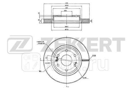 Диск торм. перед. zekkert bs6201 cadillac escalade iii 06- chevrolet tahoe (gmt900 k2uc) 07- Zekkert BS6201  для прочие 2, Zekkert, BS6201