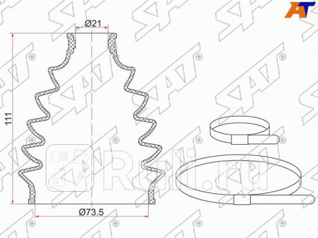 Пыльник шрус наружный kia cerato 1.6 mt 04-09 (2 хомута. резина) SAT C-1795  для Разные, SAT, C-1795