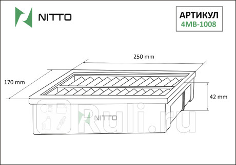 Фильтр воздушный nitto NITTO 4MB1008  для прочие 2, NITTO, 4MB1008