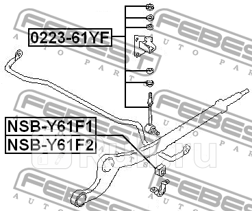 Тяга стабилизатора передняя toyota hiace/regiusace kdh2##,trh2## 2004.08-2013.12 0223-61yf FEBEST 0223-61YF  для прочие 2, FEBEST, 0223-61YF