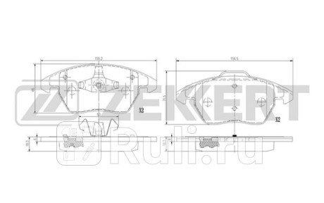 Колодки тормозные audi a1 11-, citroen c4 04-, peugeot 207 07-, 208 12- передние дисковые zekkert Zekkert BS-1375  для прочие 2, Zekkert, BS-1375