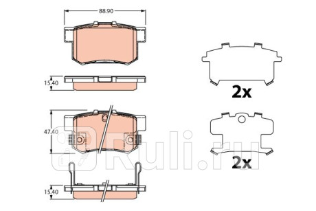 GDB3516 - Колодки тормозные дисковые задние (TRW) Honda Integra DC5 (2001-2006) для Honda Integra DC5 (2001-2006), TRW, GDB3516