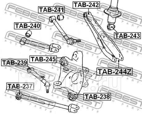 Сайлентблок tab-238 FEBEST TAB-238  для прочие 2, FEBEST, TAB-238