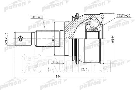 Шрус наружный 30x70x30 toyota land cruiser prado 120 02-09 PATRON PCV1079  для Разные, PATRON, PCV1079