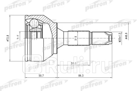 Шрус наружн к-кт 21x49x20 citroen: c2 03- PATRON PCV1561  для Разные, PATRON, PCV1561