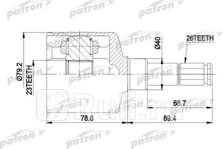 Шрус внутр лев к-кт 26x40x23 ford: focus 98 - 04, focus универсал 99 - 04 акпп 1.8, 2.0, 1,8td PATRON PCV4014  для Разные, PATRON, PCV4014