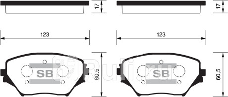 Колодки тормозные toyota rav4 ii 00-06 передние sp1233 HI-Q SP1233  для прочие 2, HI-Q, SP1233