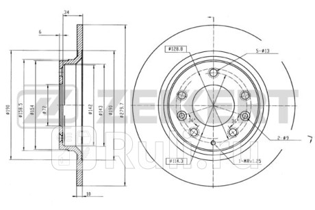 Диск тормозной mazda 323 vi 01-, 626 v 98-, 6 i, ii 02-, mx-5 iii задний 279,5 х 24 zekkert Zekkert BS-5161  для прочие 2, Zekkert, BS-5161