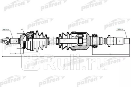 Полуось прав lexus: rx330, rx350 04-09   toyota: camry 02-06, highlander 01-07, solara 04-08 3.0 3.3 PATRON PDS6272  для Разные, PATRON, PDS6272