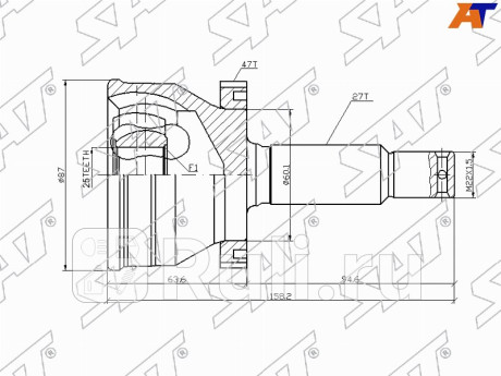 Шрус наружный hyundai sonata 01- trajet 02- SAT HY-11A47  для Разные, SAT, HY-11A47