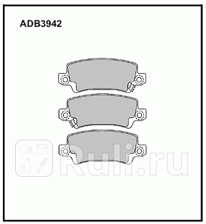 Колодки тормозные toyota corolla (e120) eur 01-07, corolla verso (e120) 01-04 задние allied nippon Allied Nippon ADB 3942  для прочие 2, Allied Nippon, ADB 3942