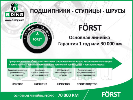 Шрус наружний först (ресурс 70 000 км) mazda 3 (4-ст. акпп) (03-08) [28/22] B-RING BOC3911  для прочие 2, B-RING, BOC3911