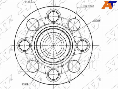 Ступичный узел задн. honda orthia el1 2  partner ey7 9 (c abs) SAT ST-42200-S06-951  для Разные, SAT, ST-42200-S06-951