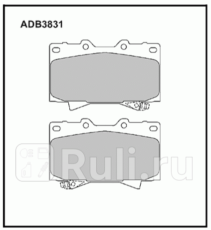 Колодки тормозные toyota land cruiser (j100) 98-07, lexus lx470 98-07 передние allied nippon Allied Nippon ADB 3831  для прочие 2, Allied Nippon, ADB 3831