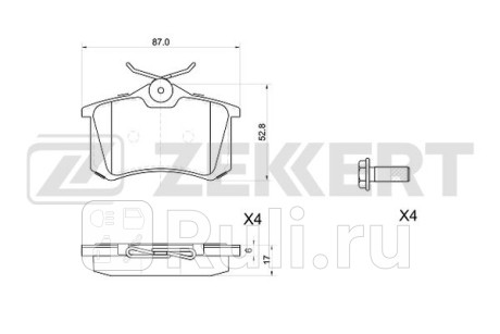 Колодки тормозные zekkert bs1039 диск. задн.с болтами. audi a4 iii 00-, a6 ii 97-, vw golf ii-iv 83- Zekkert BS-1039  для прочие 2, Zekkert, BS-1039