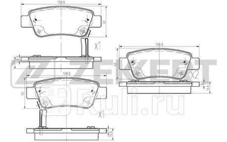 Колодки тормозные honda cr-v iii 07-, cr-v iv 12- задние zekkert Zekkert BS-2836  для прочие 2, Zekkert, BS-2836