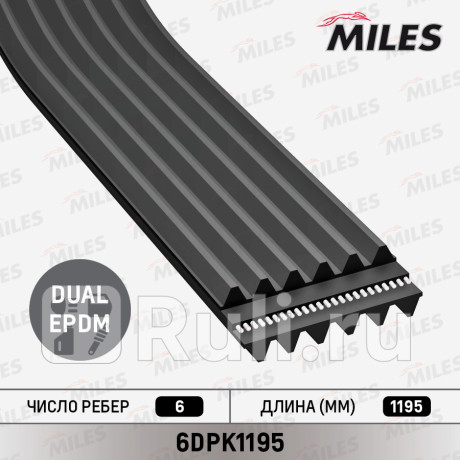 Ремень поликлиновой 6dpk1195 MILES 6DPK1195  для Разные, MILES, 6DPK1195
