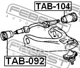 Сайлентблок toyota lite/townace noah,v cr4#,5#,kr4#,52,sr40,50 1996.10- переднего верхнего рычага FEBEST TAB-104  для прочие 2, FEBEST, TAB-104