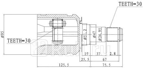 Шрус внутренний 30x47x30 toyota land cruiser prado 120 grj12 kdj12 rzj12 trj12 vzj12 02-09 PATRON PCV1777  для Разные, PATRON, PCV1777