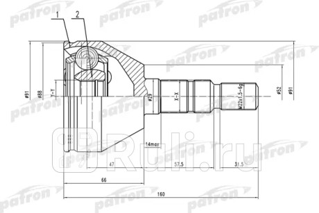 Шрус наружн к-кт 33x53x24 opel: astra h 04- PATRON PCV1505  для Разные, PATRON, PCV1505