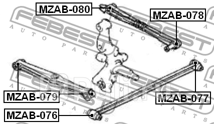 Сайлентблок mzab-076 FEBEST MZAB-076  для прочие 2, FEBEST, MZAB-076